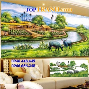 Tranh gắn đá hồn quê m2